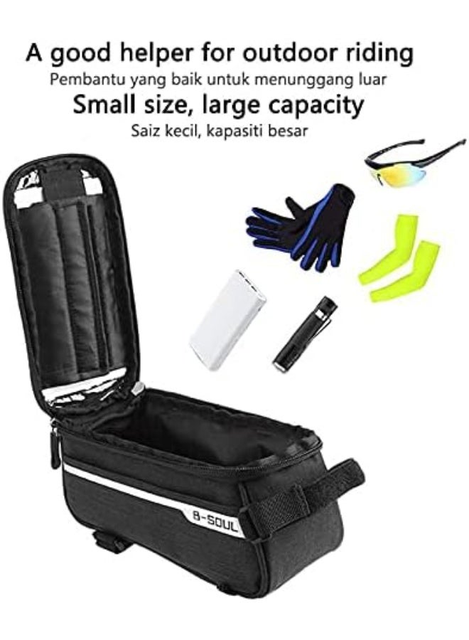 شنطه دراجة بحامل موبايل بتثبت علي الدريكسيون خامة قماش - Image 2